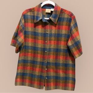VINTAGE KORET City Blues Plaid Flannel Shirt